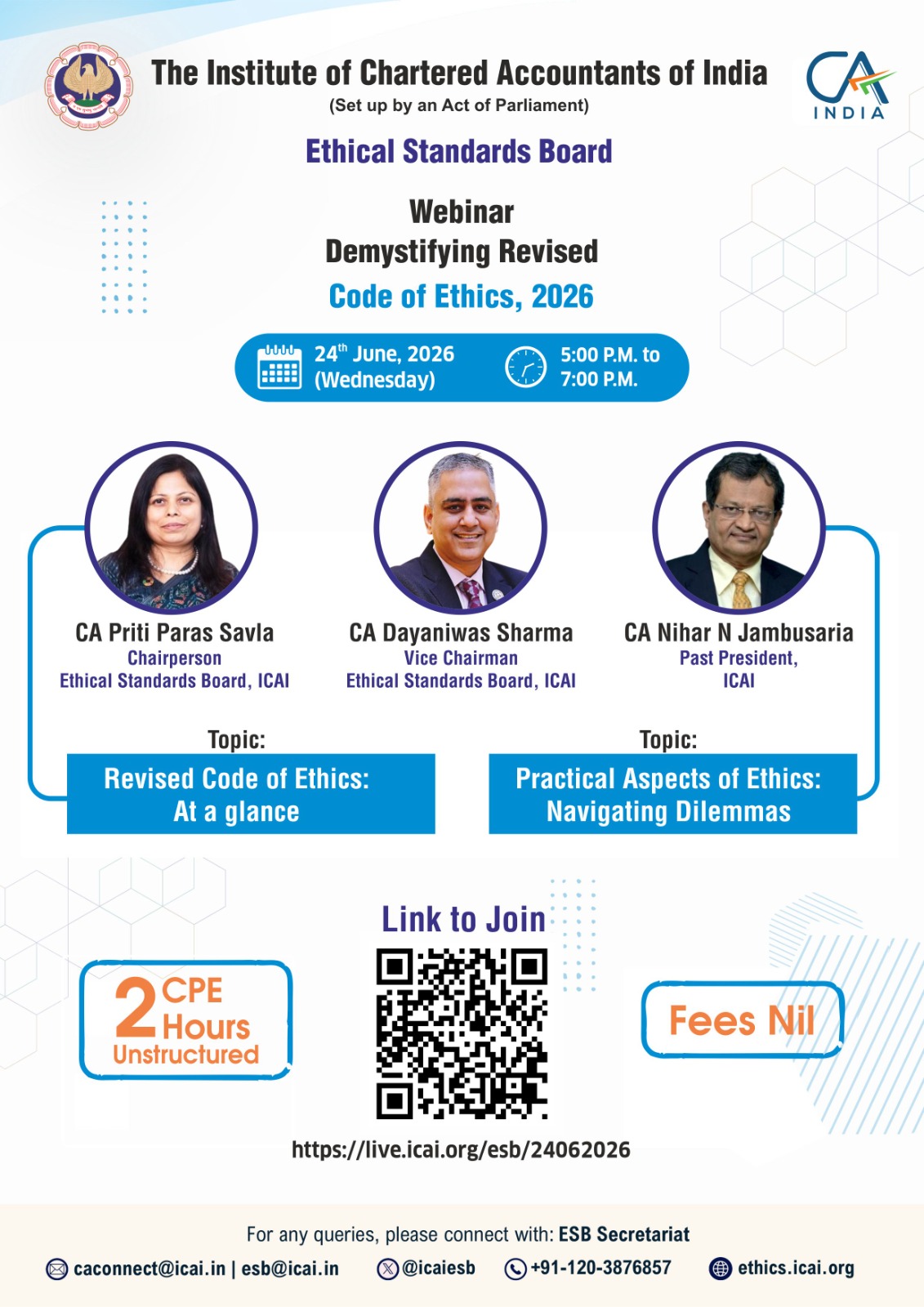 Webinar on "Demystifying revised Code of Ethics, 2026" on 24-06-2026